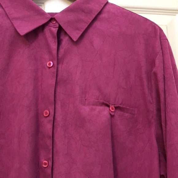 White Stag Women’s Button-down Top Jacket Faux Suede Size 18W/20W Fuchsia - Picture 2 of 8